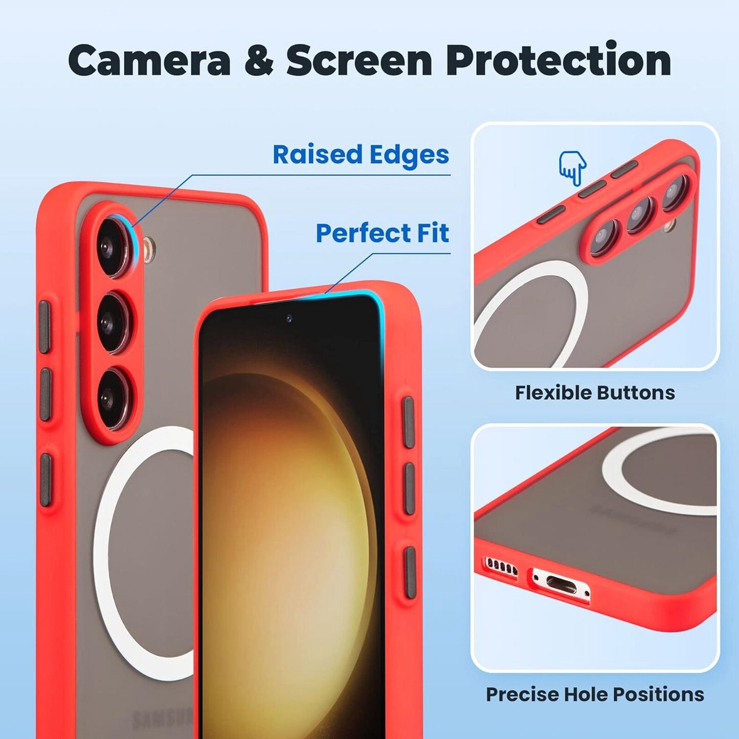 For Samsung Galaxy S25Ultra S24FE S23 Case Mag Safe Magnetic Frosted Phone Cover