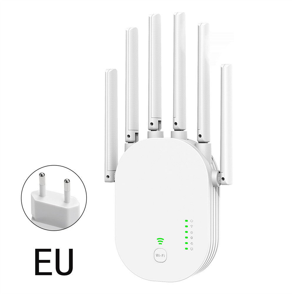 300M 2.4G WiFi Repeater 802.11n Standard 6 Antenna Home Network Signal Amplifier