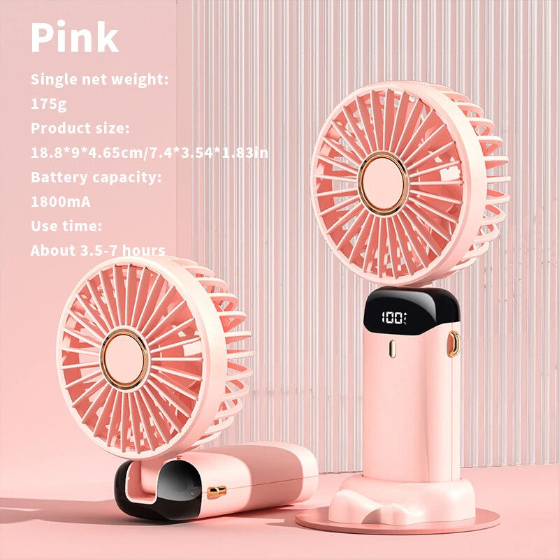 Portable Handheld Personal MINI face Fan 5Speeds Rechargeable Folding For Travel