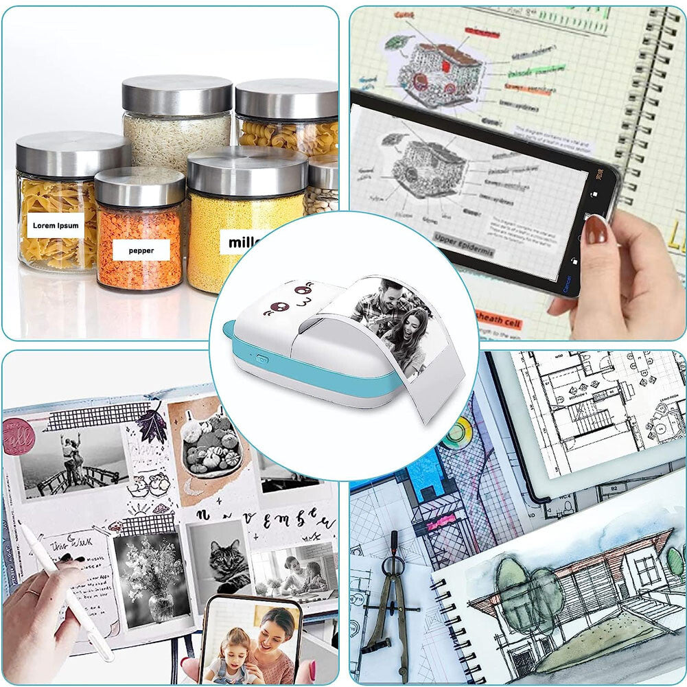 Mini Pocket Thermal Printer Bluetooth Cellphone Photos Sticker Inkless Printing