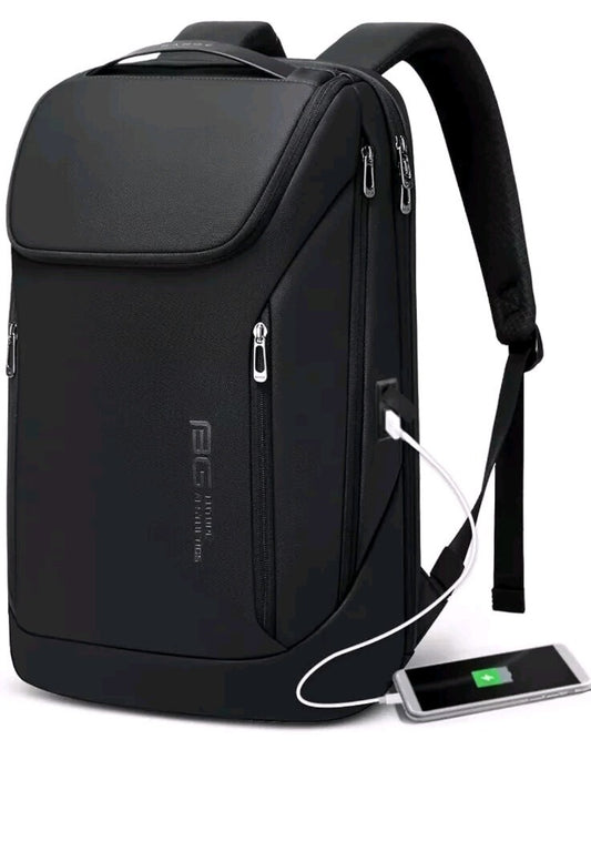 Bange 7267 Black 15.6" Laptop Travel Durable Smart Backpack W/USB Charging Port