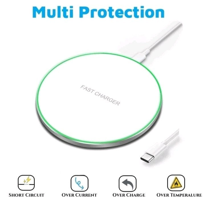 Fast Wireless Charger Charging Pad For lPhone 11 12 13 14 15 Samsung White
