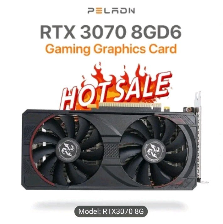 Peladn Gaming GPU Nvidia RTX 3070 8G Graphics Card GDDR6 Dual Fan