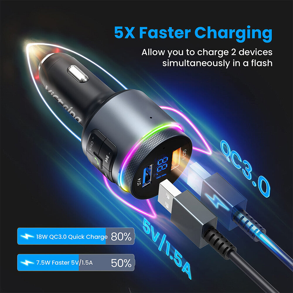 Bluetooth Car FM Transmitter MP3 Player Radio Wireless Adapter Kit 2 USB Charger