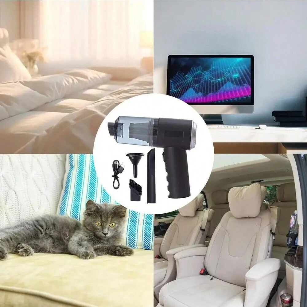 3in1 USB Rechargeable Vacuum Cleaner Suction Blowing Small Car Household Vacuum