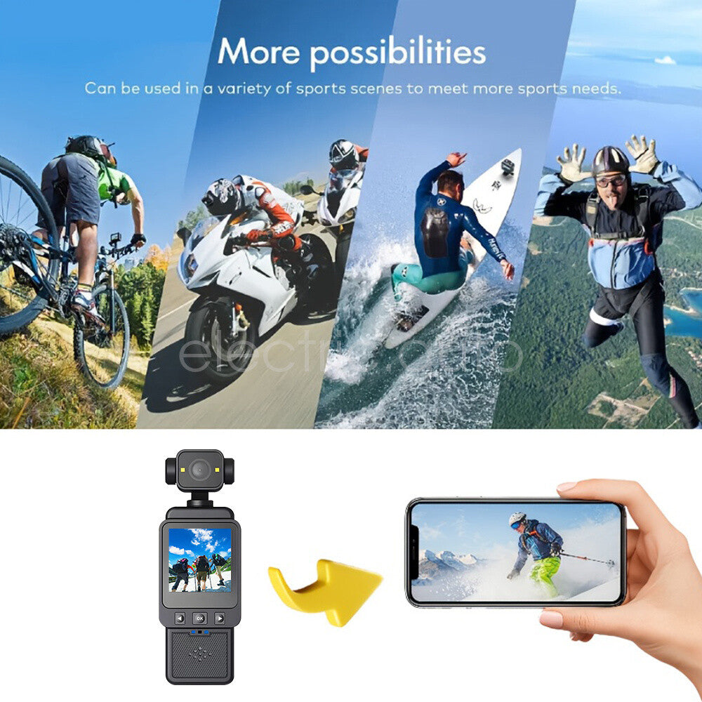 WiFi Camera with Screen 360° Rotatable Lens 1080P HD Photo Video Audio Recorder