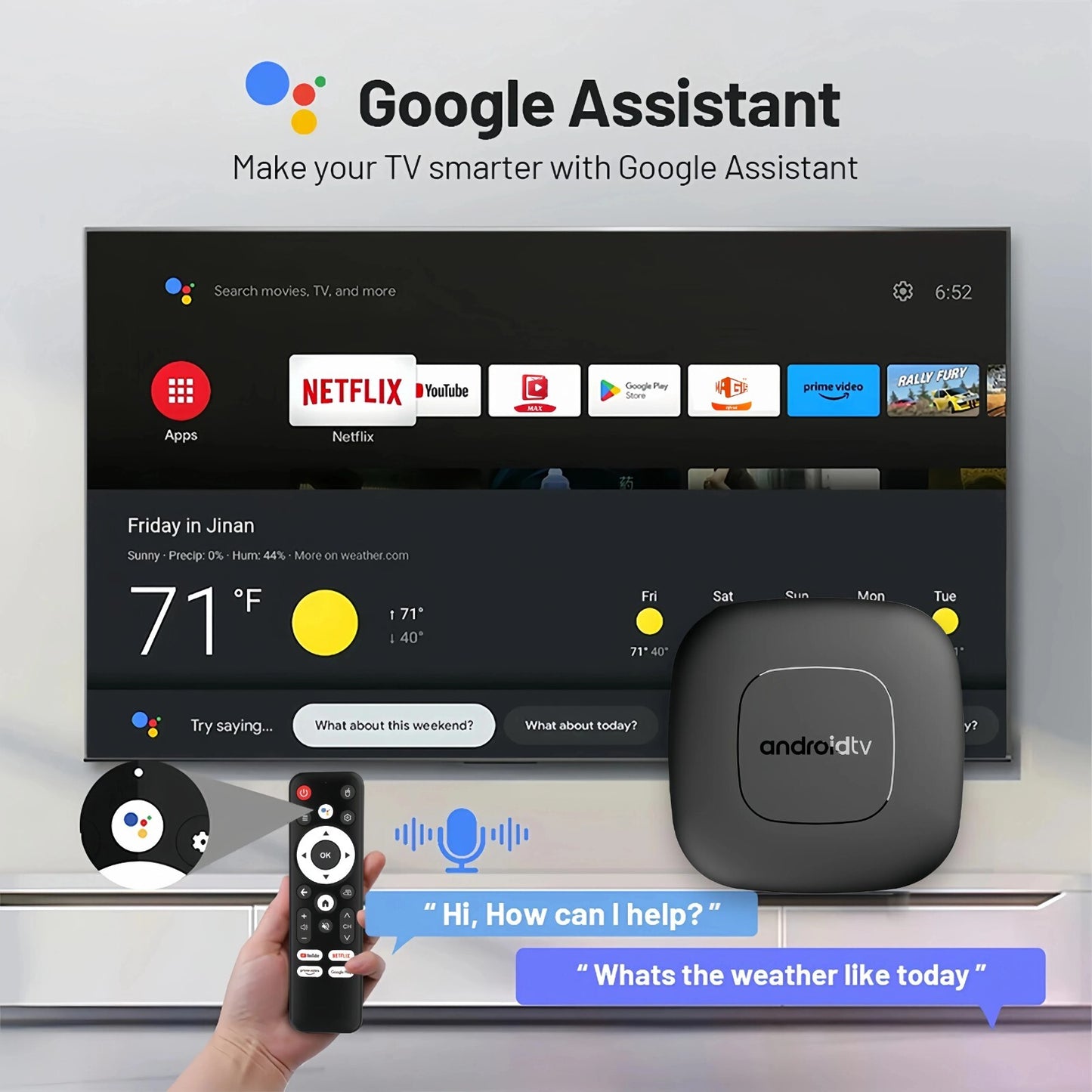 Android 13 TV Box 4K - Allwinner H313, Netflix, Voice Remote, Dual-Band WiFi