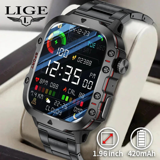 2024 Rugged Military Smart Watch Men Outdoor Watches Lp68 Waterproof 2.01" Al Vo