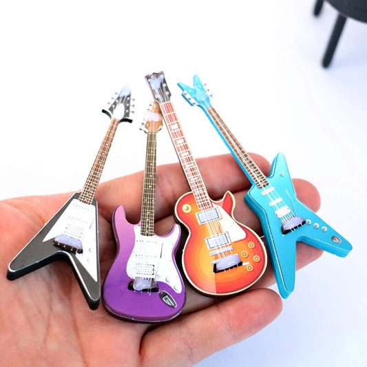 1/12 Diorama Electric Strat Style Guitar Musical Instrument Model Dollhouse Prop
