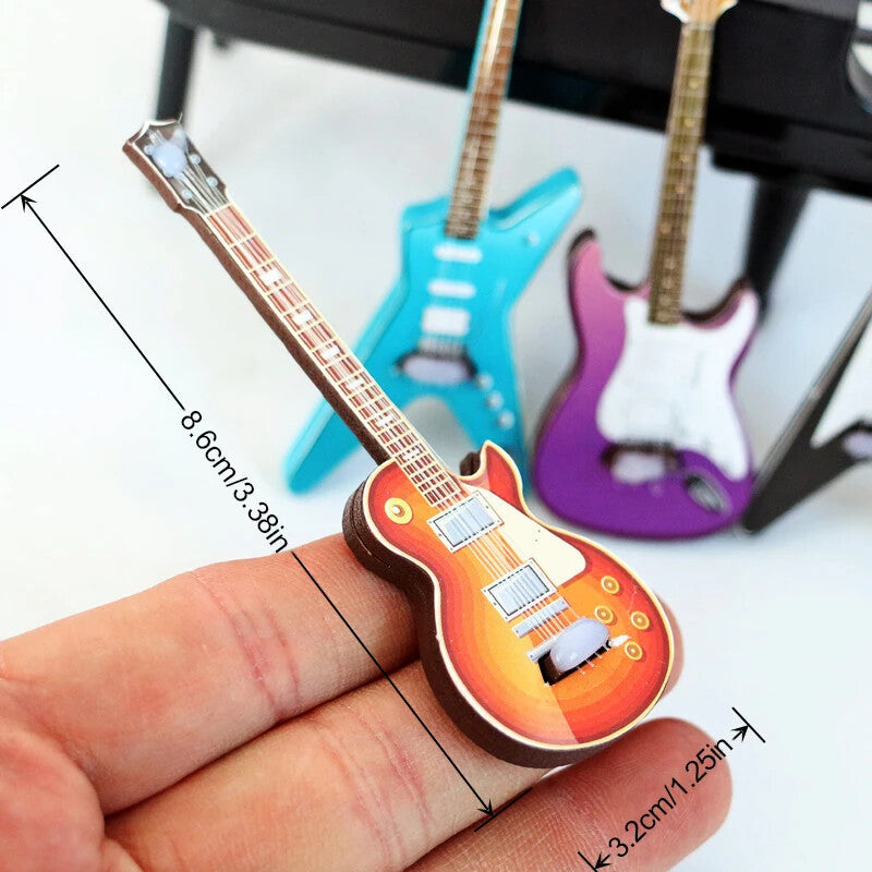 1/12 Diorama Electric Strat Style Guitar Musical Instrument Model Dollhouse Prop