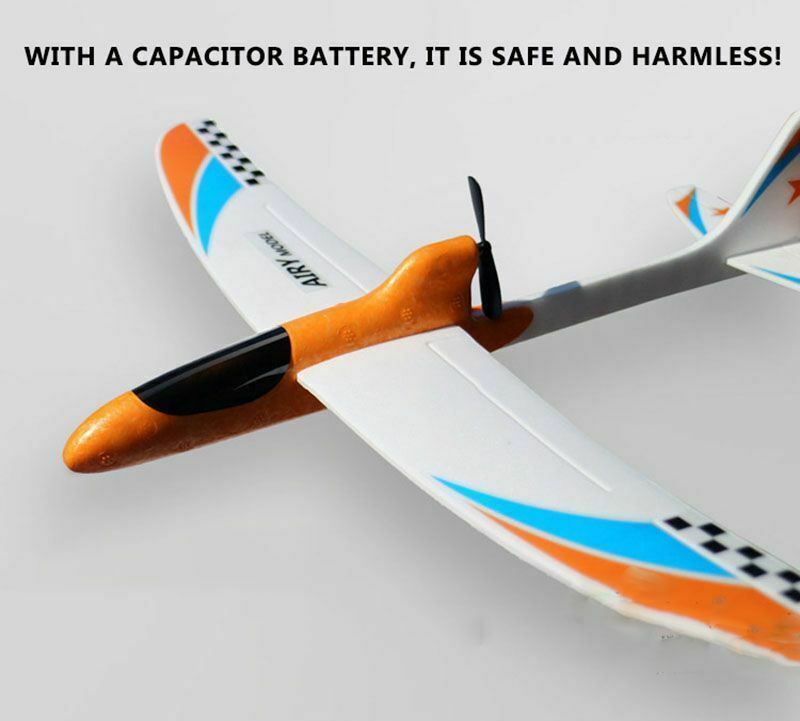 RC Glider Hand Throwing Airplanes Electric Capacitor Educational Toy For Kids