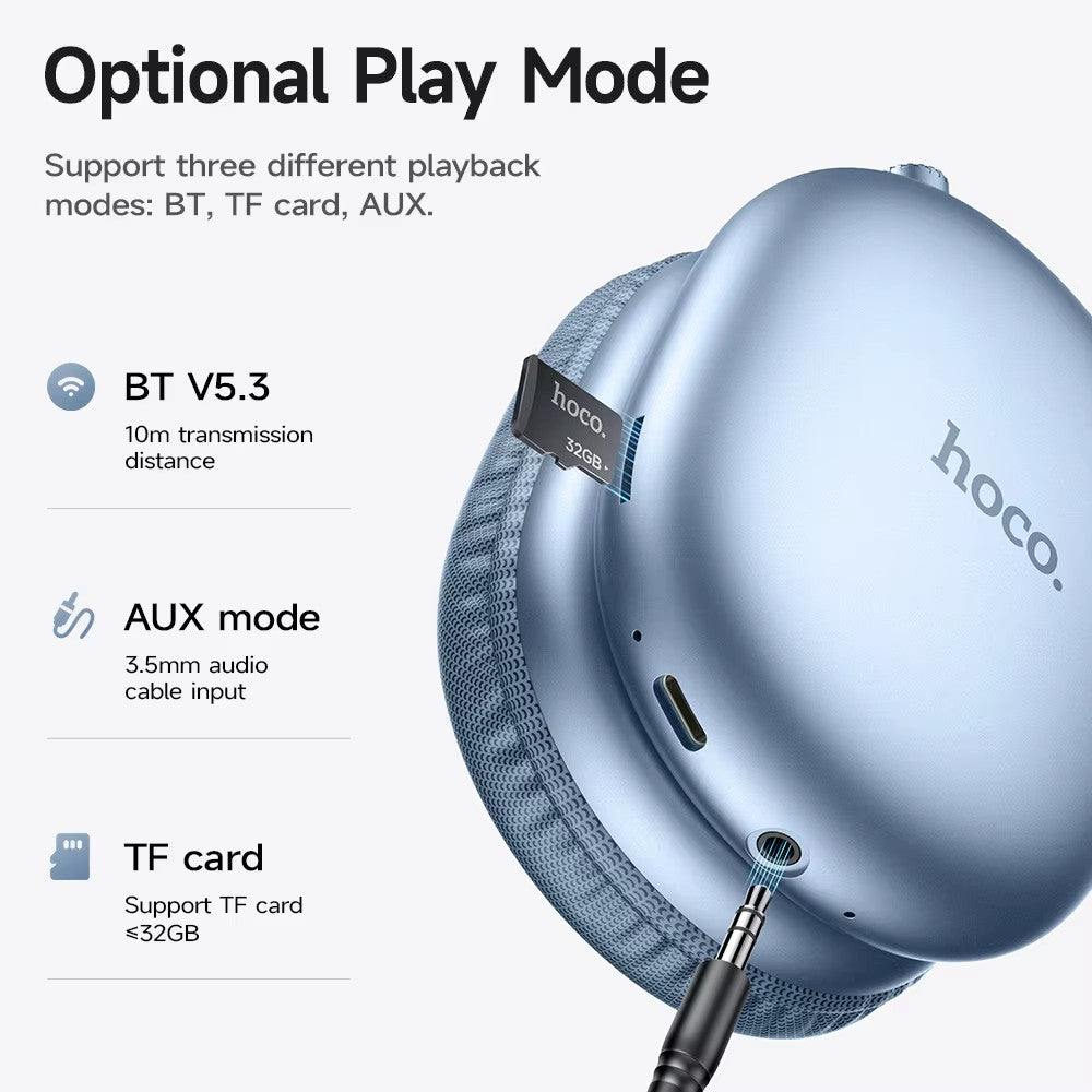 HOCO W35 Max Wireless Hifi Music Headphone 42Mm Coil Speaker Color Bluetooth 5.3