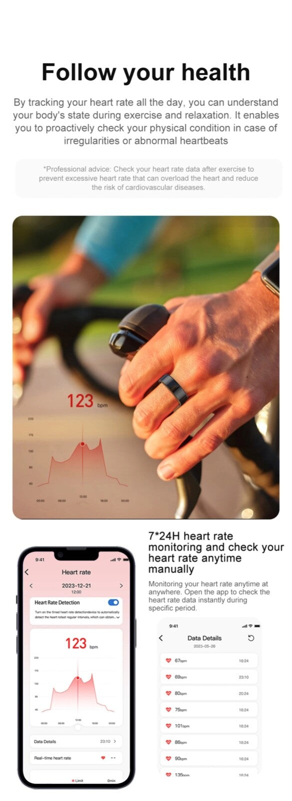 R02 Smart Ring Military Grade Titanium Steel Shell Health Monitoring IP68 &