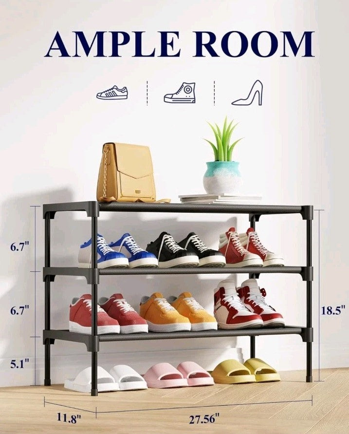 Kitsure Shoe Rack - Premium Non-Woven Shoe Rack Shelf, Shoe Organizer for Closet