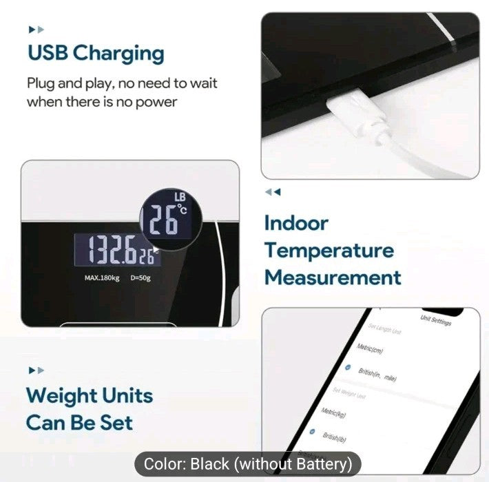 Smart Scale Body Weight Loss Accurate Height Digital Electronic Bluetooth Solid