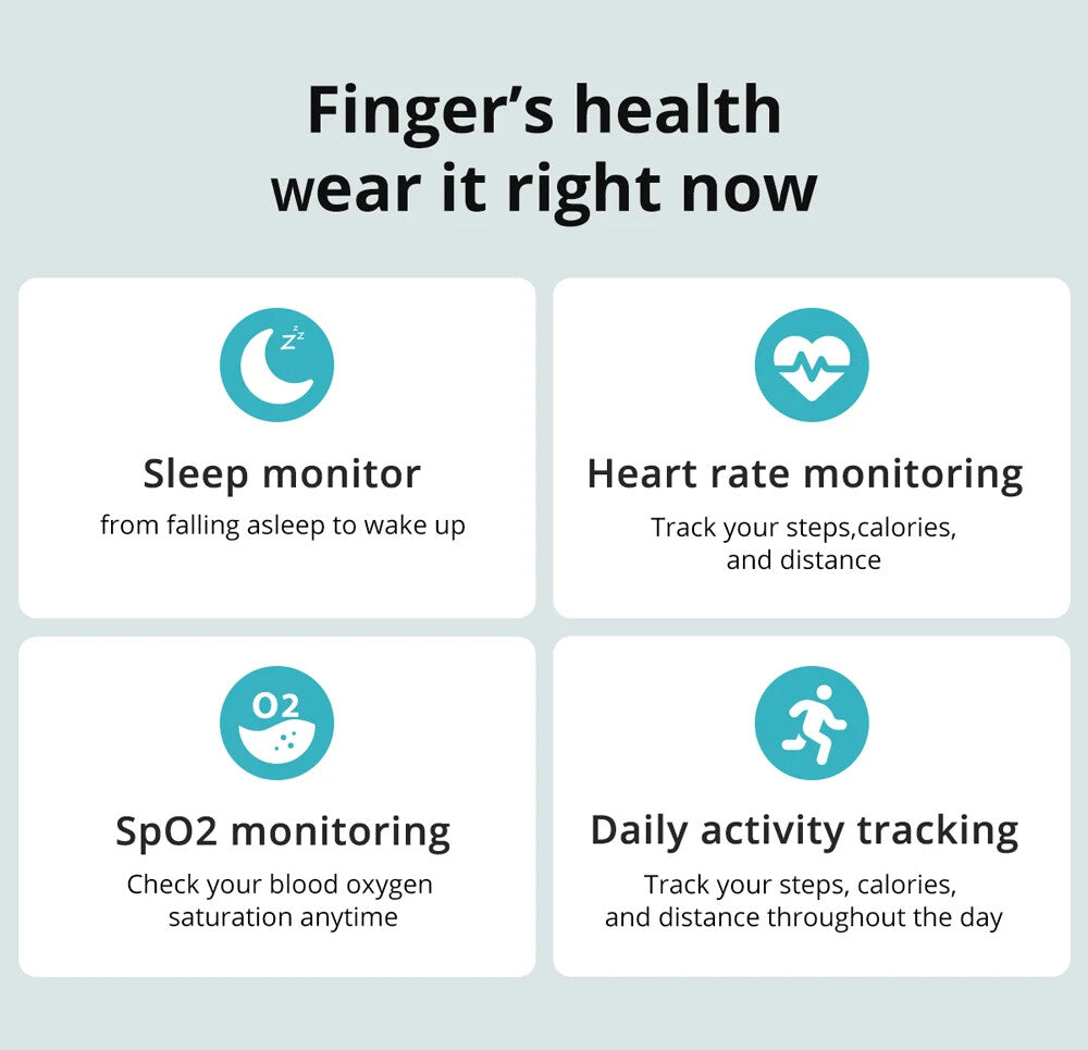 Smart Ring with Charging Case,Health Sleep Monitor, 5ATM Waterproof,Multi-sport