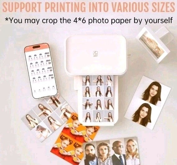 HPRT PHOTO PRINTER 4"X6",+20 SHEETS&1 RIBBON,WI-FI WIRELESS INSTANT PICTURE