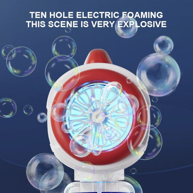 Kids Astronaut Electric Bubble Machine Bubble Gun Toy Auto Light Bubble Gun Toy