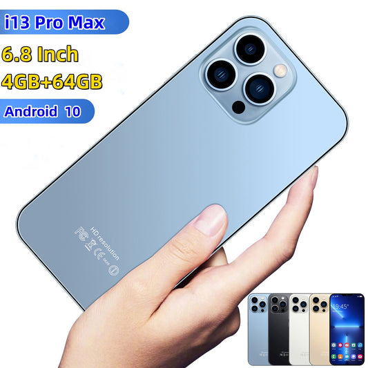 6.8" Unlocked i13 Pro Max Android 10 Smartphone Dual Sim 4G Phone Mobile 4+64 GB