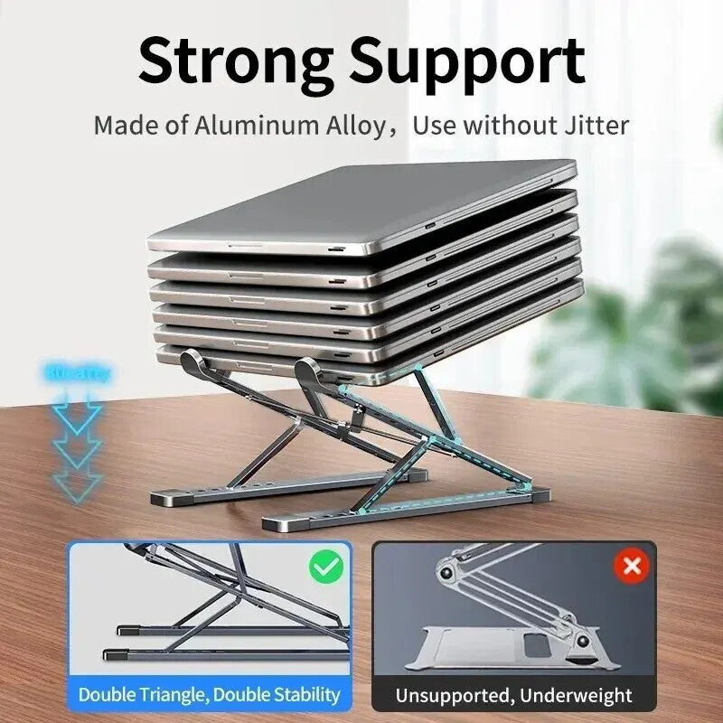 Adjustable Laptop Stand Aluminum For Tablet Notebook Table Cooling Pad Foldable