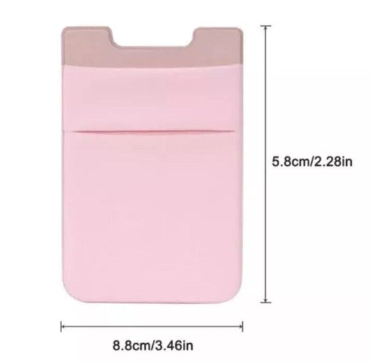 Phone Credit Card Holder Wallet Sticker for Key Adhesive Pink
