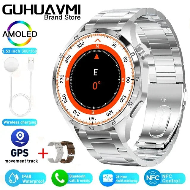 Fitness Tracker NFC Smartwatch Waterproof GPS Heart Rate Bluetooth Call Android