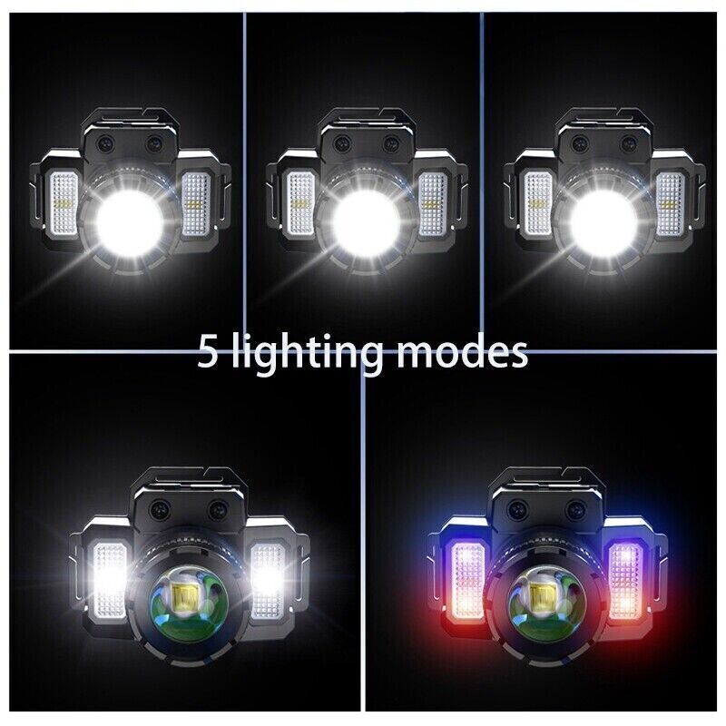2 Pack USB Rechargeable LED Headlamp Headlight Head Light Waterproof Flashlight