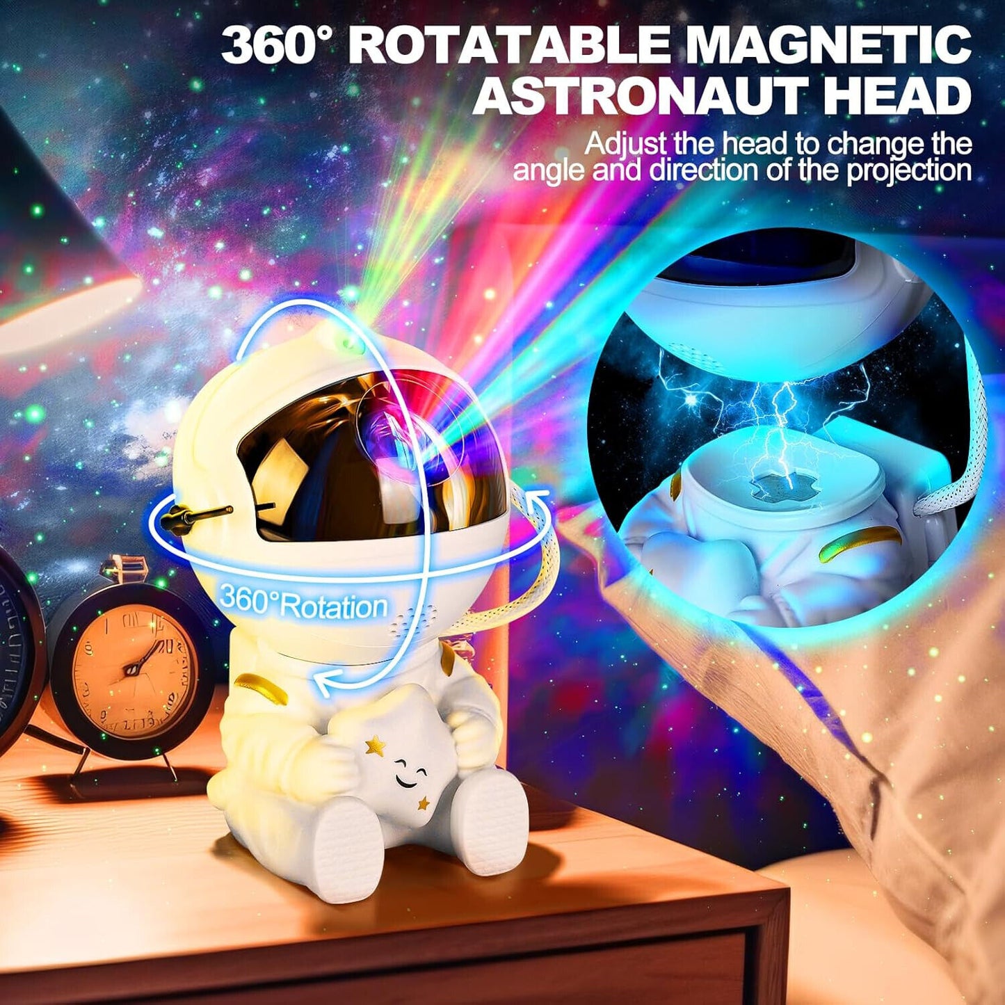 Star Projector Galaxy Night Light - Astronaut Space Buddy Projector with Remote