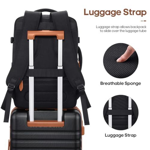 Luggage Sets 3 Piece, Carry On Luggage 20 Inch With Spinner Wheels,PC Black