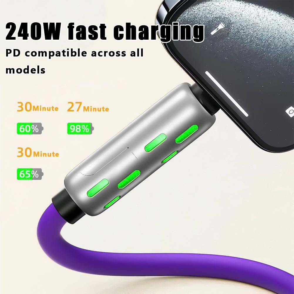 4-in-1 240W USB-C Cable, USB C Cable 1.2m, Multi USB Charging Data Cables HOT!