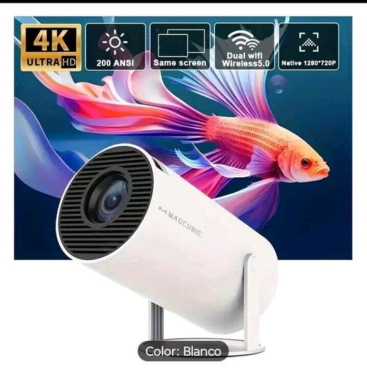 HY300 Mini Proyector 4K Android 11.0 1080P 720P 200ANSI Portátil Inalámbrico...
