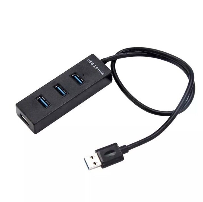 4-Port USB 3.0 Hub Splitter Multi Adapter High Speed For PC Mac Desktop Laptop