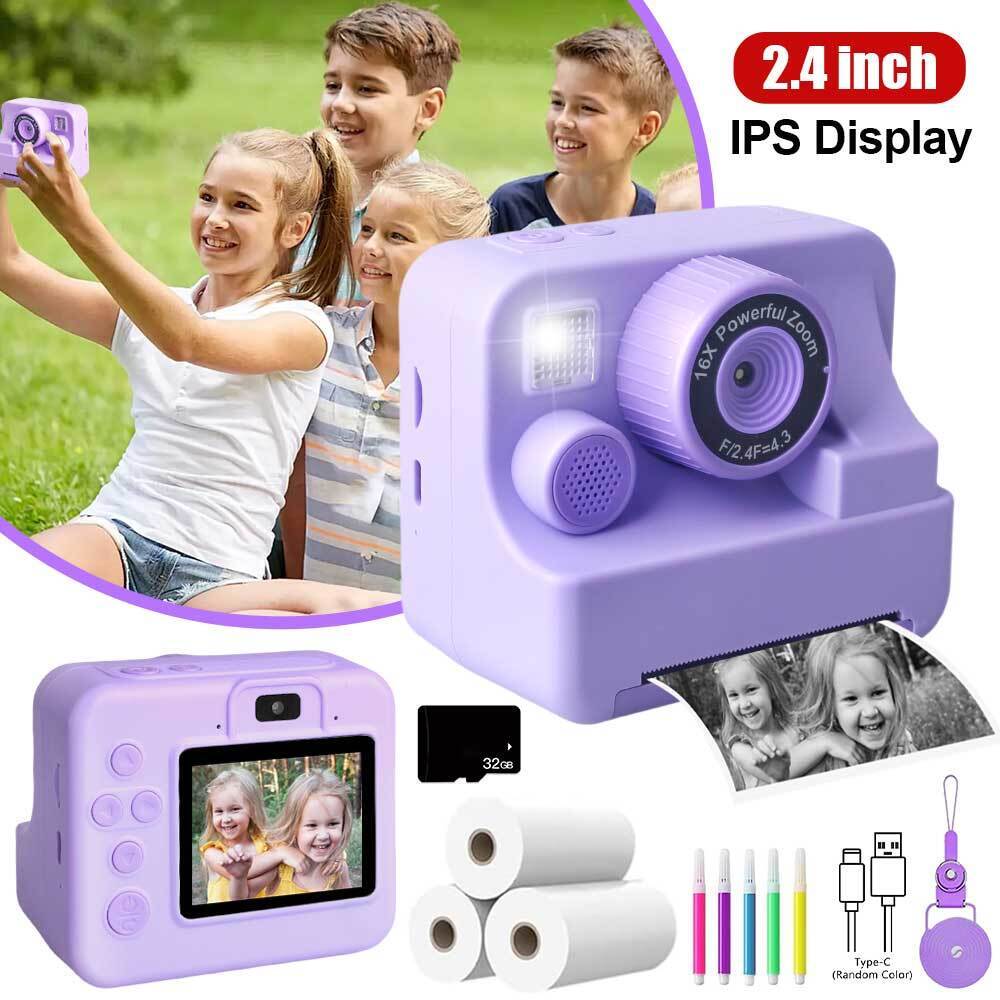 1080P Kids Camera Instant Print 32GB Instant Cameras That Print Photos Gifts  m