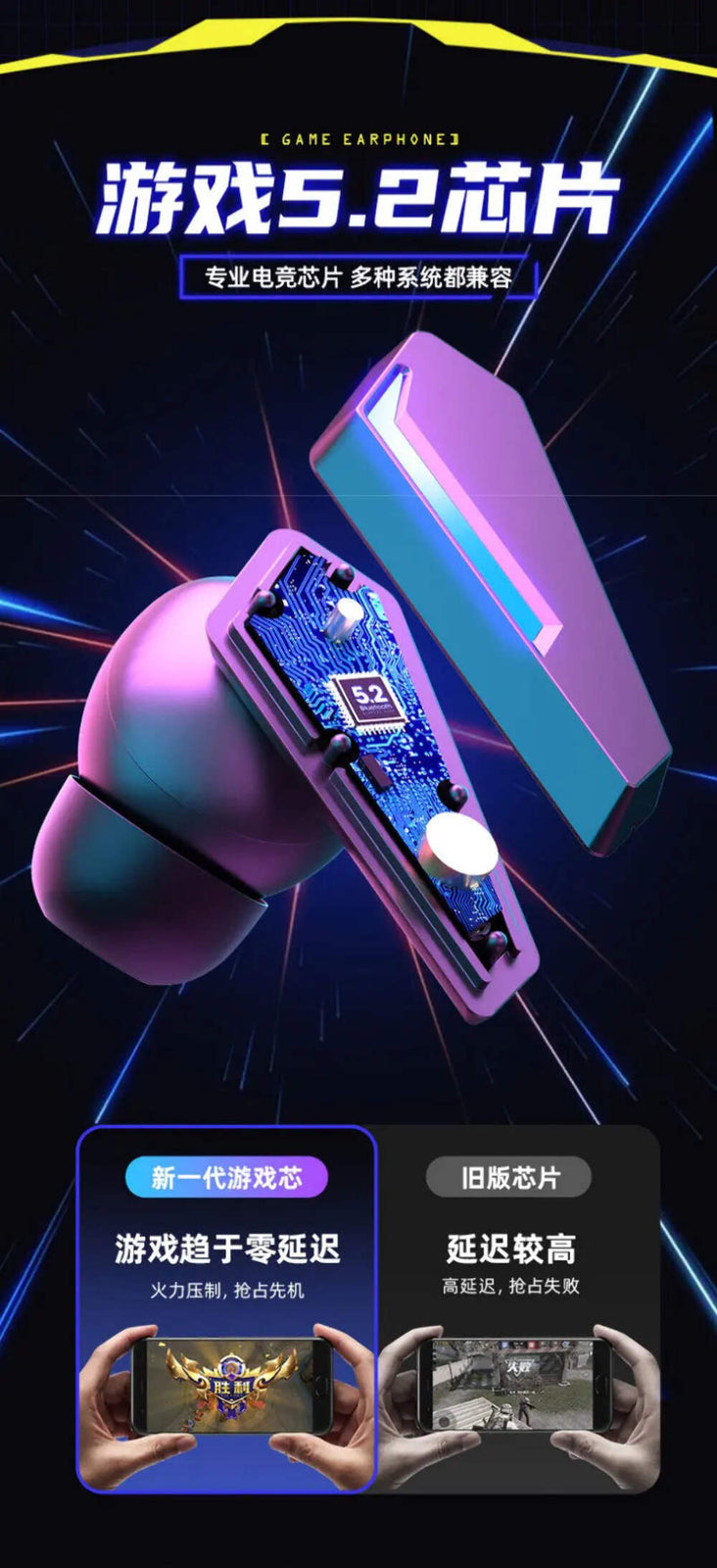 Original XIAOMI M10 Bluetooth Earphones Game Ear Earbud Wireless Headphone For W