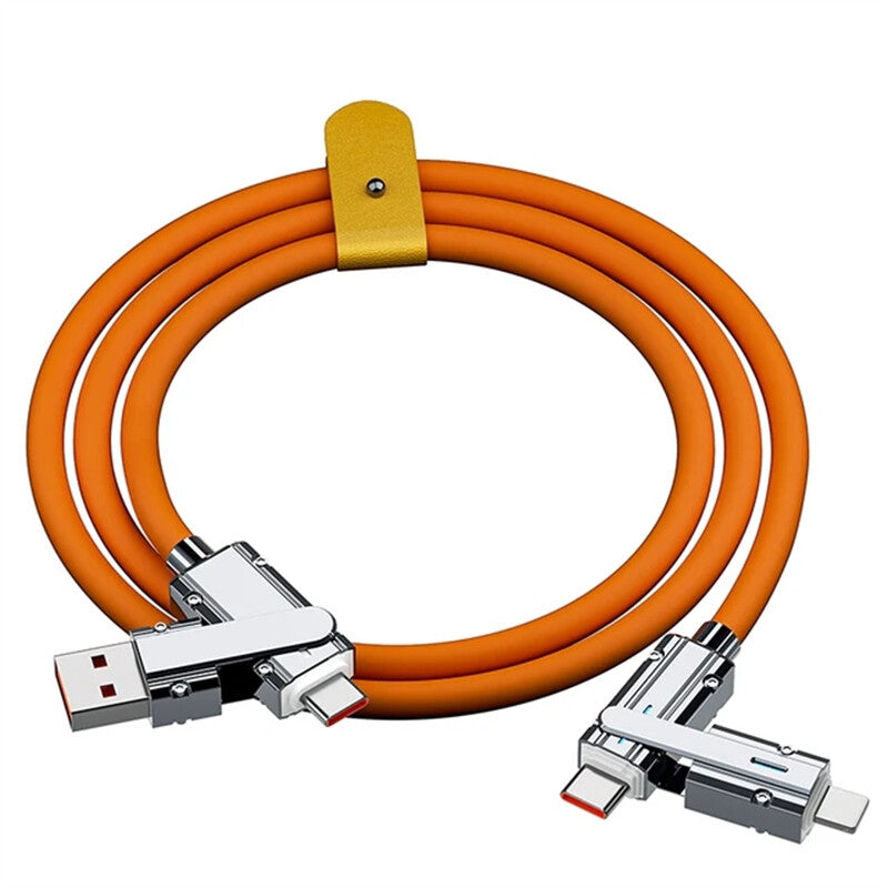 120W 4-In-1 Super Fast Charging Cable Charger Data Cord For iPhone Samsung iPad