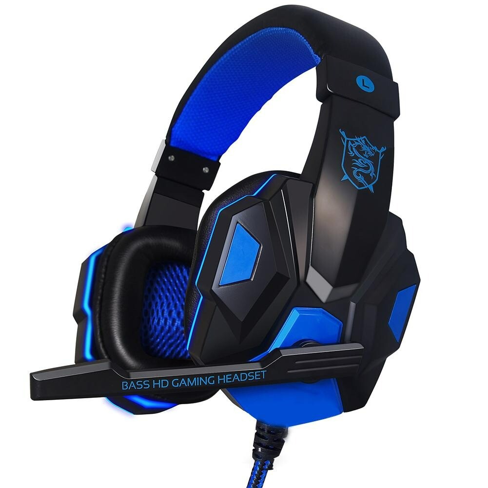 Wired Gaming Headsets Over-ear Headphones with Mic Stereo Earphones Deep Bass fo
