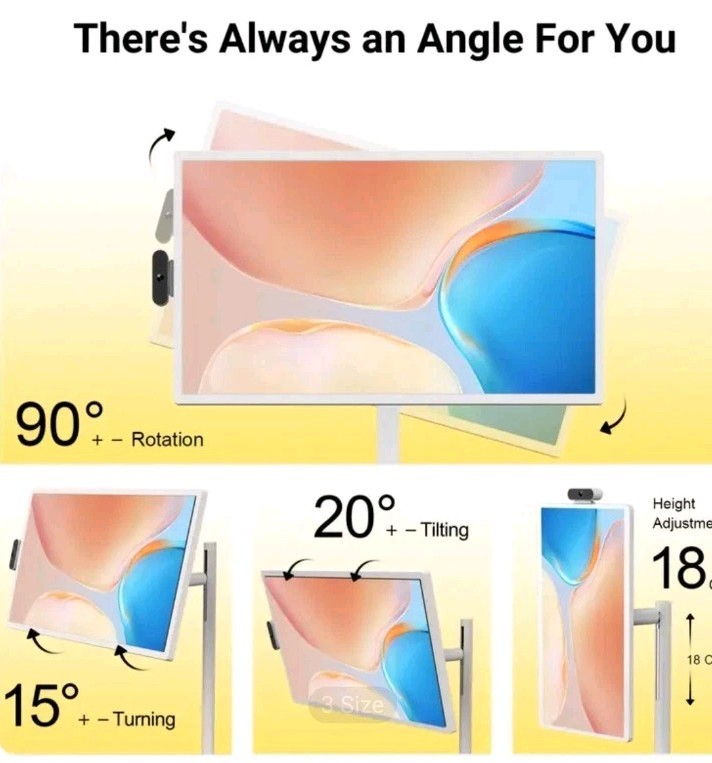 24 Inch Portable TV with Touch Screen | 8G RAM + 128G Storage