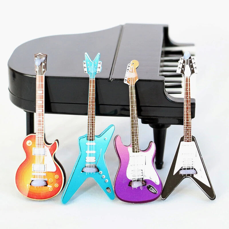 1/12 Diorama Electric Strat Style Guitar Musical Instrument Model Dollhouse Prop
