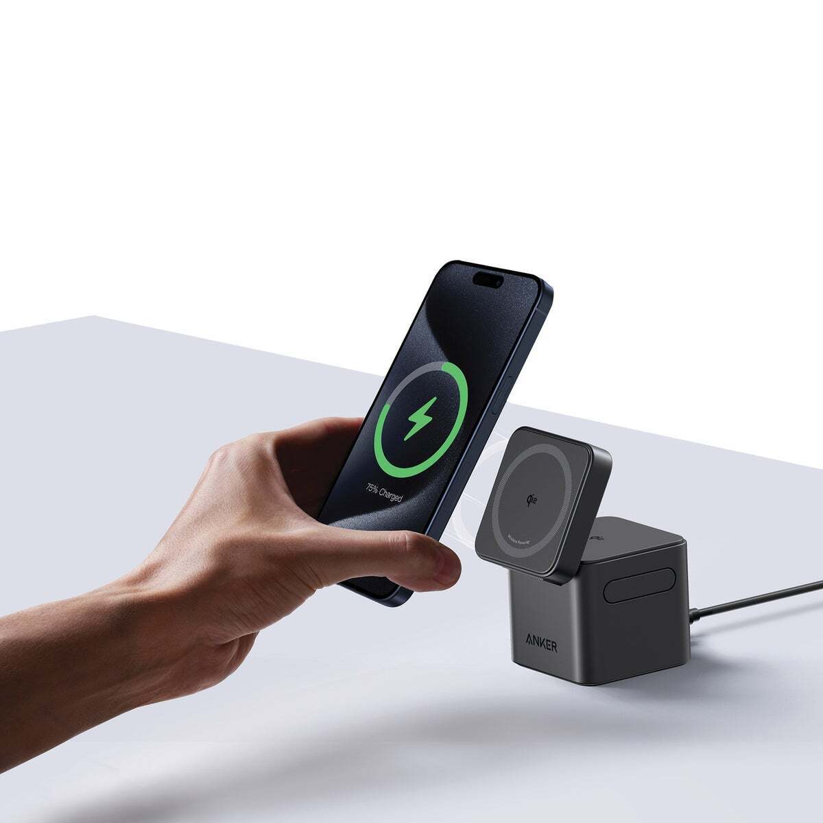 Anker 3-in-1 Cube Magnetic Charging Station Qi2 Charging+ 40W Charger for Apple