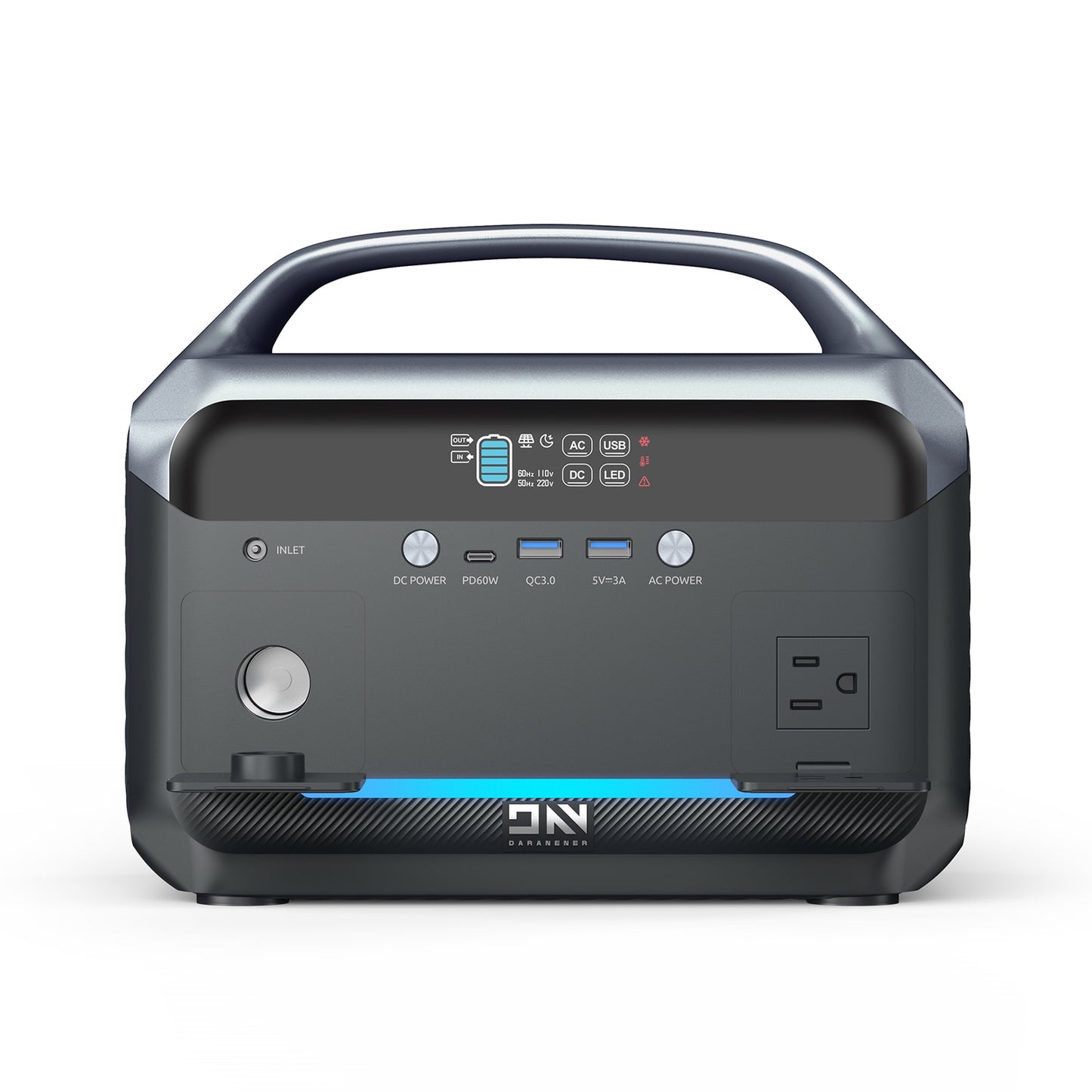 DaranEner Portable Power Station 268.8Wh 300W Solar Generator LED Light U5O3