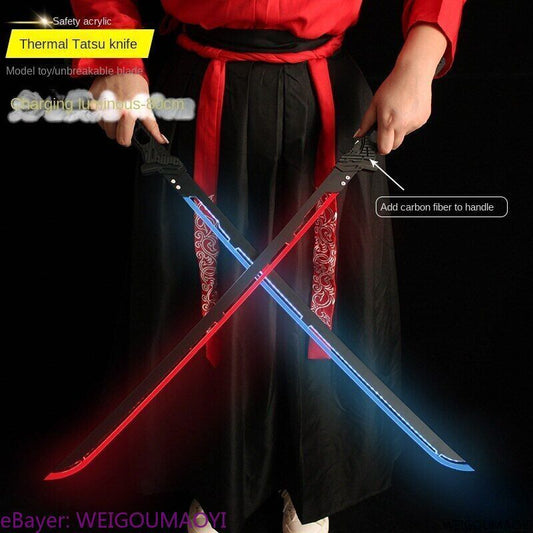 DIY Cyberpunk 2077 Thermal Katana Samurai Blade Functional LED 80cm Cool Prop