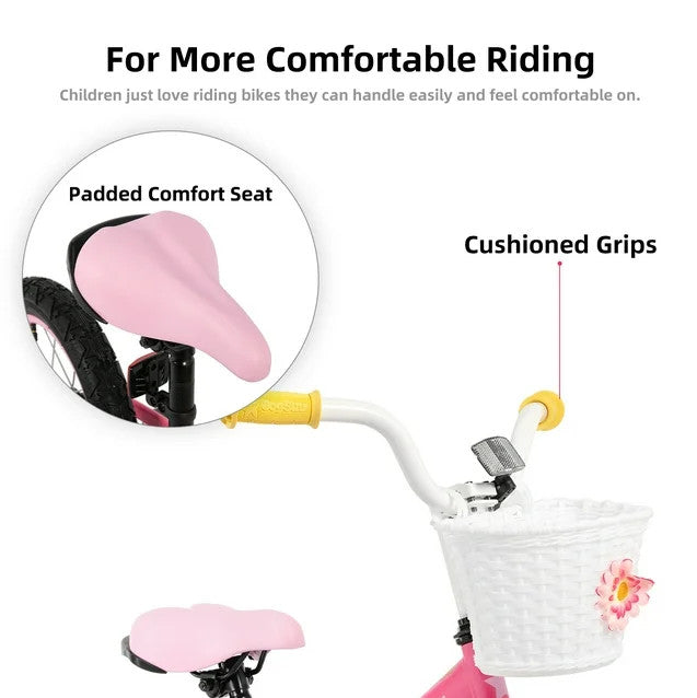 12 Inch Kids Toddler Starter Bicycle Training Wheels BEST GIFT For Ages 2-4 Girl