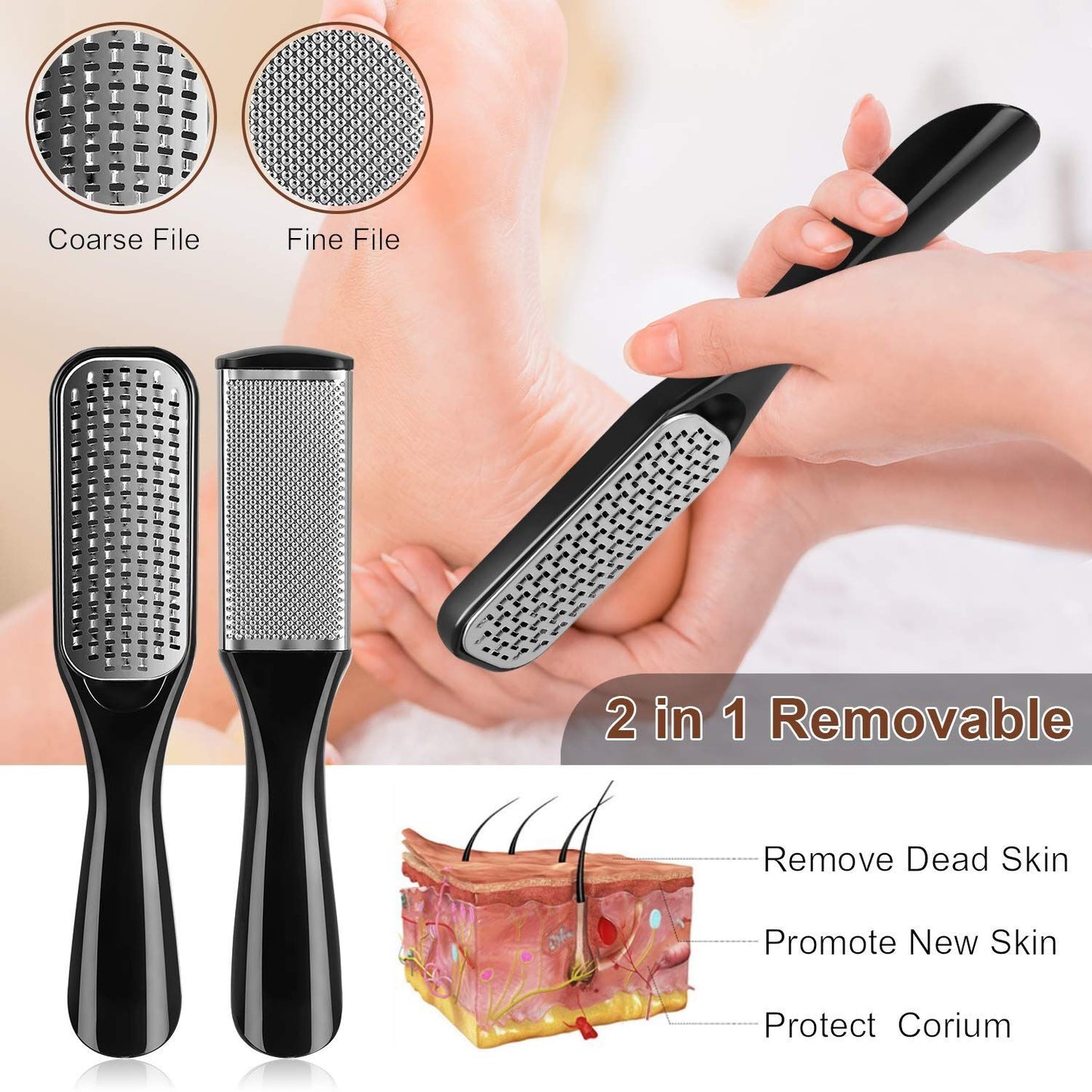 Pedicure Kit Set 23 in 1 Stainless Steel Foot Rasp Peel Callus Dead Skin Remover