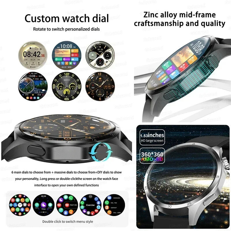 Fitness Tracker NFC Smartwatch Waterproof GPS Heart Rate Bluetooth Call Android