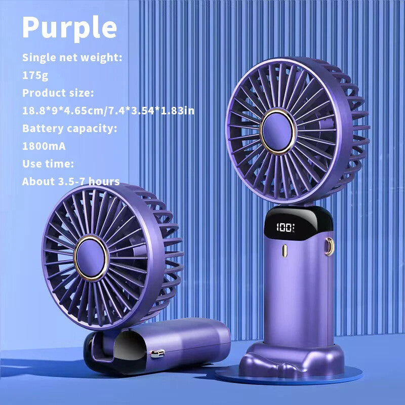 Portable Handheld Personal MINI face Fan 5Speeds Rechargeable Folding For Travel