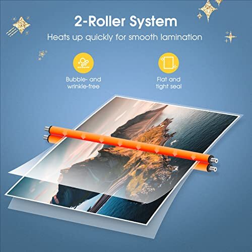 Laminator, Laminator Machine with 10 Laminating Sheets, A4 Laminating Black