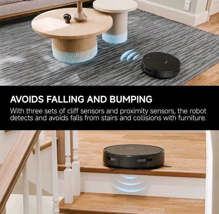 RS1 Robot Vacuum, Brushless Tangle-free,140min Runtime, Automatic Recharge