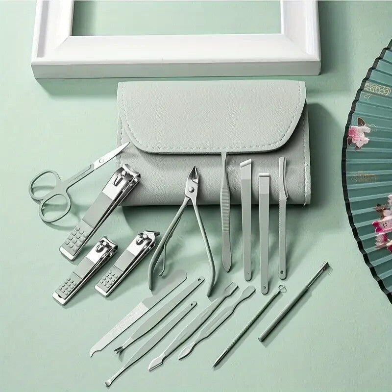 Stainless Steel Nail Clippers Manicure and Pedicure Tool Set for Travel