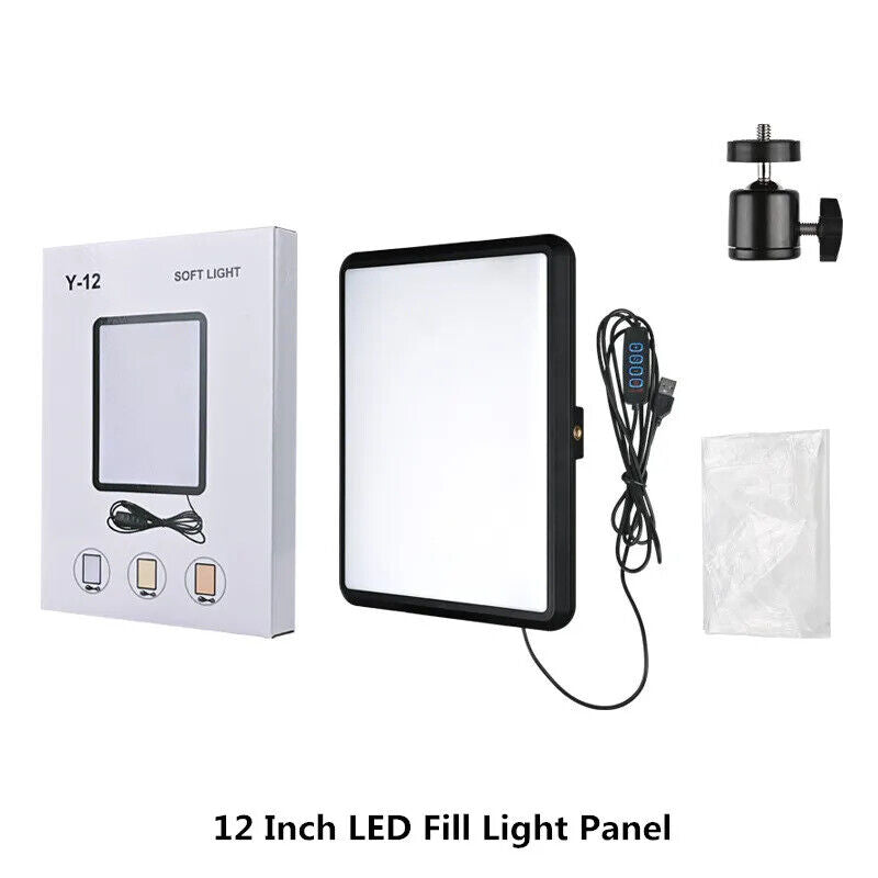 8/12 Inch LED Photography Video Light Panel Lighting Photo Studio Lamp Kit