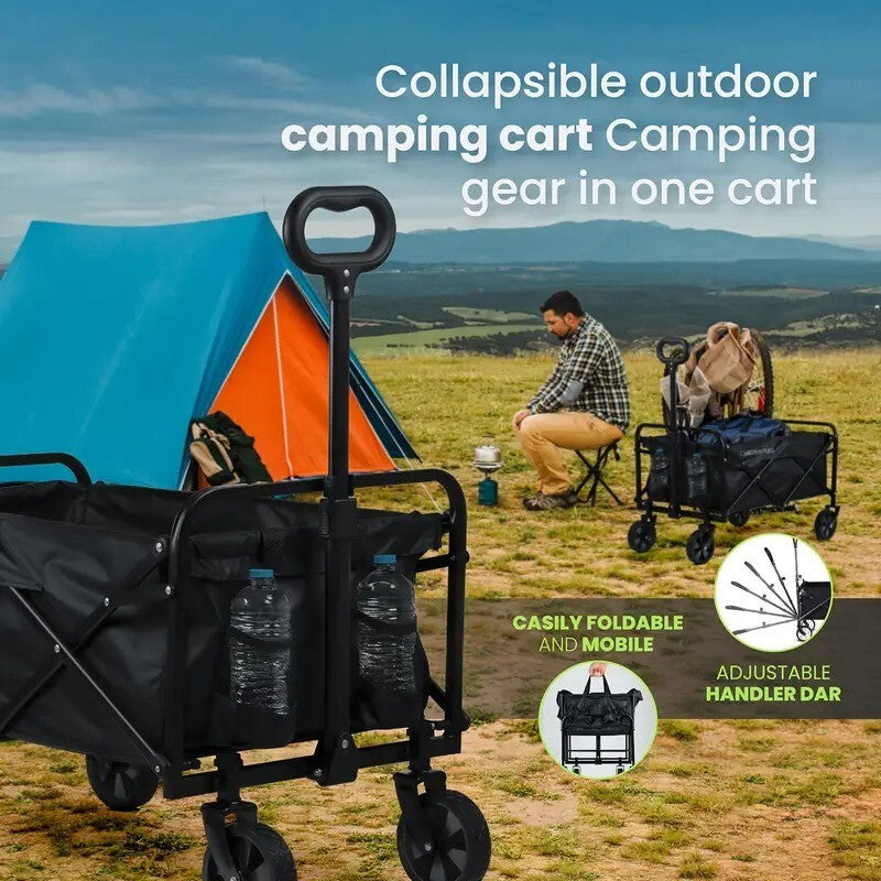 #HeavyDutyWagon 680 lb Capacity All-Terrain Folding Cart – Stainless Steel Frame